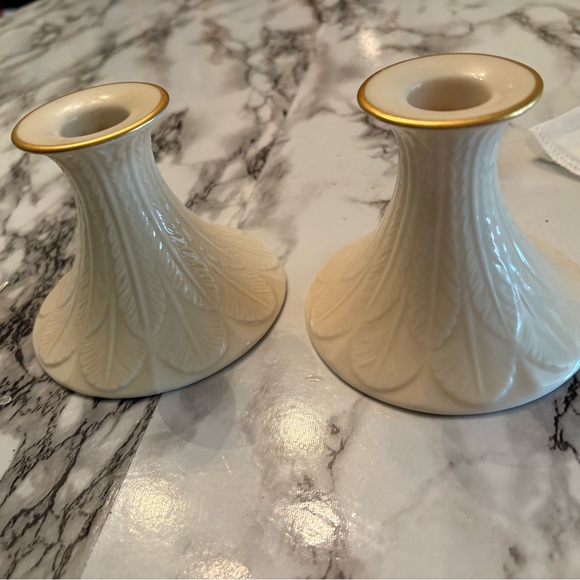 Lenox Other - Vintage Lennox 24 karat gold accented 
Elegant Cream and Gold Candle Holders